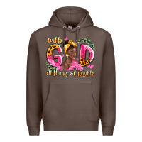 Coffee with god all things are possible black woman Premium Hoodie - LillyAllenDesigns