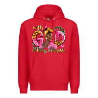 Red with god all things are possible black woman Premium Hoodie - LillyAllenDesigns