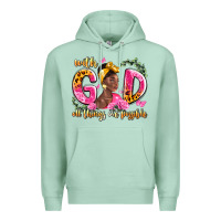 Seafoam with god all things are possible black woman Premium Hoodie - LillyAllenDesigns