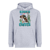 Heather Grey howdy easter Heavyweight Hoodie - MaliasSmallBusiness