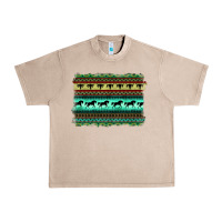 French Oak turquoise aztec bullskull and horse Urban Heavy Tee - BarkalooDesign