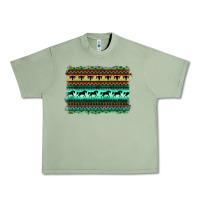 Oil Green turquoise aztec bullskull and horse Urban Heavy Tee - BarkalooDesign