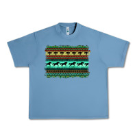 Pebble Blue turquoise aztec bullskull and horse Urban Heavy Tee - BarkalooDesign