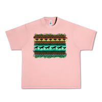 Salmon turquoise aztec bullskull and horse Urban Heavy Tee - BarkalooDesign