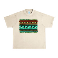 Sandshell turquoise aztec bullskull and horse Urban Heavy Tee - BarkalooDesign