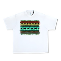 White turquoise aztec bullskull and horse Urban Heavy Tee - BarkalooDesign