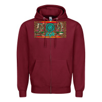 Burgundy mom life license plate Zipper Hoodie - Artiststas