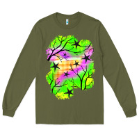 Army Green star halloween patch Long Sleeve Tee - BundleAndBundleShop