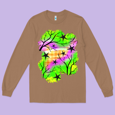 Star Halloween Patch Long Sleeve Tee Designed By Bundleandbundleshop
