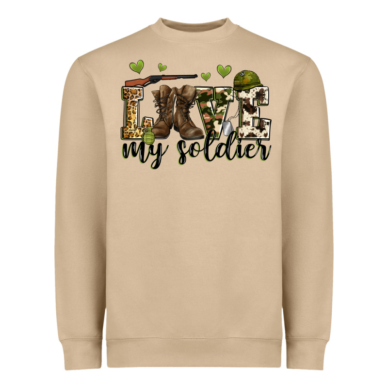 Love My Soldier Heavyweight Sweatshirt by Zillion Design Studio | Teevron