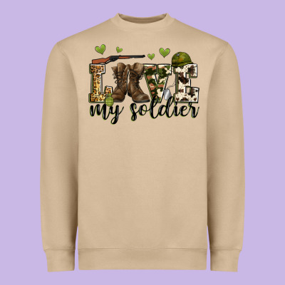 Love My Soldier Heavyweight Sweatshirt Designed By Zillion Design Studio