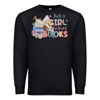 Black just a girl who loves books Premium Sweatshirt - MaliasSmallBusiness