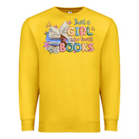 Lemon just a girl who loves books Premium Sweatshirt - MaliasSmallBusiness