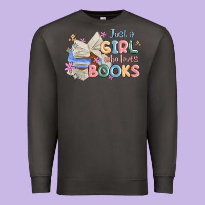 Just A Girl Who Loves Books Premium Sweatshirt Designed By Maliassmallbusiness