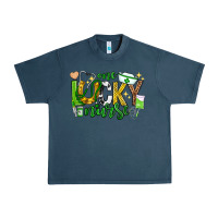 Midnight Navy st patricks day one lucky nurse Urban Heavy Tee - Neo Western