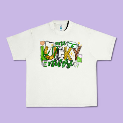 St Patricks Day One Lucky Nurse Urban Heavy Tee Designed By Neo Western