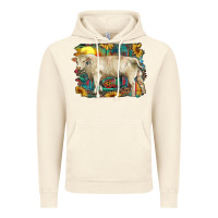 Vintage Artic western charolais bull and aztec sunflower background Vintage Hoodie - RanaPortraitStore