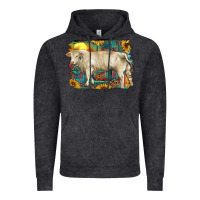 Vintage Black western charolais bull and aztec sunflower background Vintage Hoodie - RanaPortraitStore
