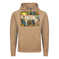 Vintage Coffee western charolais bull and aztec sunflower background Vintage Hoodie - RanaPortraitStore