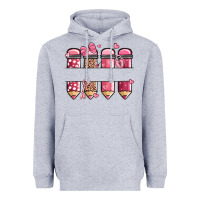 Heather Grey custom name valentine's day school pencils Heavyweight Hoodie - MaliasSmallBusiness