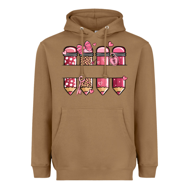Custom Name Valentine's Day School Pencils Heavyweight Hoodie by MaliasSmallBusiness | Teevron