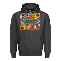 Charcoal Heather just a small town girl with gemstone sunflower serape and cowhide Zipper Hoodie - Artiststas