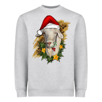 Heather Grey christmas goat Heavyweight Sweatshirt - RanaPortraitStore