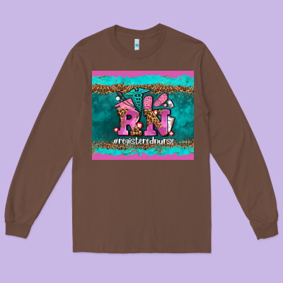 Rn Registered  Nurse Long Sleeve Tee Designed By Adodesignshop
