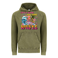 Vintage Olive lifes a beach make some waves Vintage Hoodie - texasbilliewilder