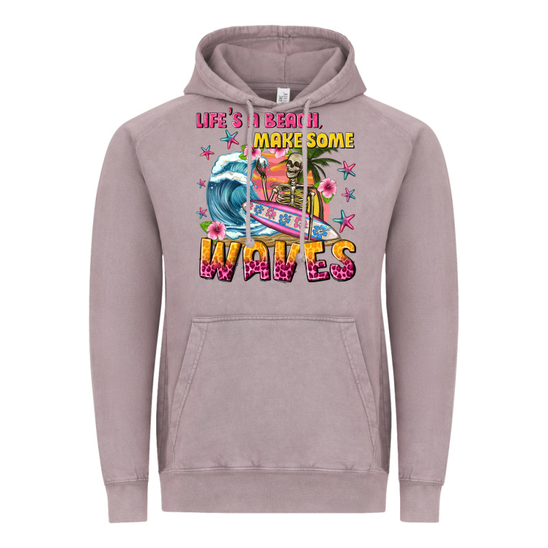 Lifes A Beach Make Some Waves Vintage Hoodie by texasbilliewilder | Teevron