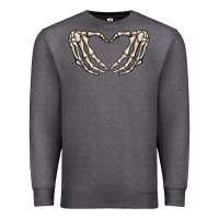 Charcoal Heather skeleton heart Premium Sweatshirt - MaliasSmallBusiness