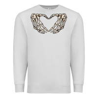 Dove Grey skeleton heart Premium Sweatshirt - MaliasSmallBusiness