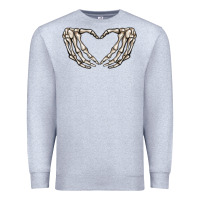 Heather Grey skeleton heart Premium Sweatshirt - MaliasSmallBusiness
