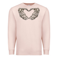 Pale Pink skeleton heart Premium Sweatshirt - MaliasSmallBusiness