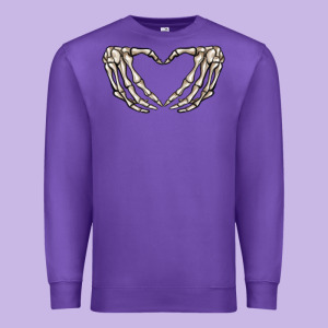 Skeleton Heart Premium Sweatshirt Designed By Maliassmallbusiness