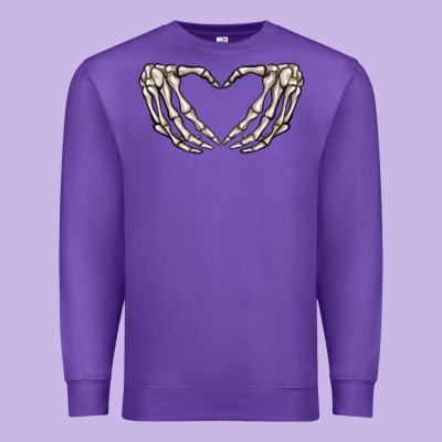 Skeleton Heart Premium Sweatshirt Designed By Maliassmallbusiness