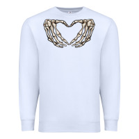 White skeleton heart Premium Sweatshirt - MaliasSmallBusiness