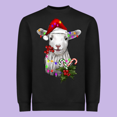 Christmas Baby Sheep Heavyweight Sweatshirt Designed By Ranaportraitstore