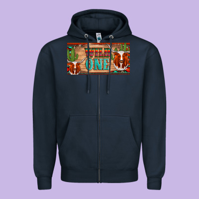 Texas Longhorn Wild One Cactus Licanse Plate Zipper Hoodie Designed By Artiststas