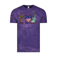 Cloud Purple Faith love Freedom 4th of july Vintage Tee - CowGirlArtShop