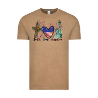 Vintage Coffee Faith love Freedom 4th of july Vintage Tee - CowGirlArtShop