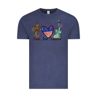 Vintage Denim Faith love Freedom 4th of july Vintage Tee - CowGirlArtShop