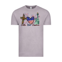 Vintage Zinc Faith love Freedom 4th of july Vintage Tee - CowGirlArtShop