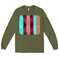Army Green Colored Farm Life Purple Wood Jute Cyan Glitter Brush Strokes Long Sleeve Tee - Bettercallsaul