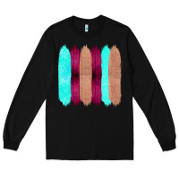 Black Colored Farm Life Purple Wood Jute Cyan Glitter Brush Strokes Long Sleeve Tee - Bettercallsaul