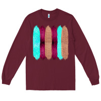 Burgundy Colored Farm Life Purple Wood Jute Cyan Glitter Brush Strokes Long Sleeve Tee - Bettercallsaul