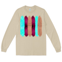 Mushroom Colored Farm Life Purple Wood Jute Cyan Glitter Brush Strokes Long Sleeve Tee - Bettercallsaul