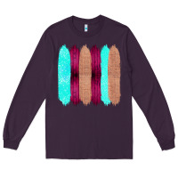 Plum Colored Farm Life Purple Wood Jute Cyan Glitter Brush Strokes Long Sleeve Tee - Bettercallsaul