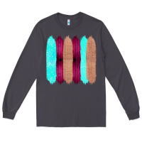 Smoke Colored Farm Life Purple Wood Jute Cyan Glitter Brush Strokes Long Sleeve Tee - Bettercallsaul