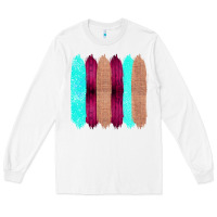 Colored Farm Life Purple Wood Jute Cyan Glitter Brush Strokes Long Sleeve Tee | Teevron